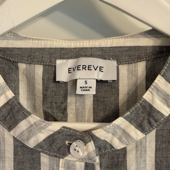 Evereve 100% Cotton Size Small Addison Stripe Button Down Shirt - Picture 4 of 7